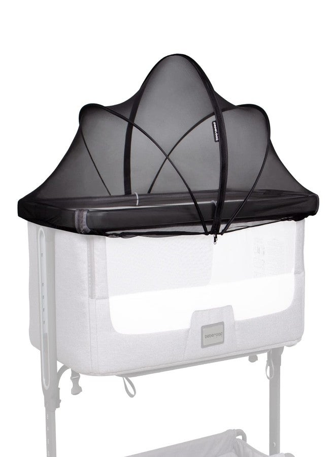 Beberoad Love Bassinet Mosquito Net Cover - Breathable Mesh Canopy with 2-Way Zipper for Baby Cribs, Bedside Sleepers & Travel Cribs (Black) - Image 1